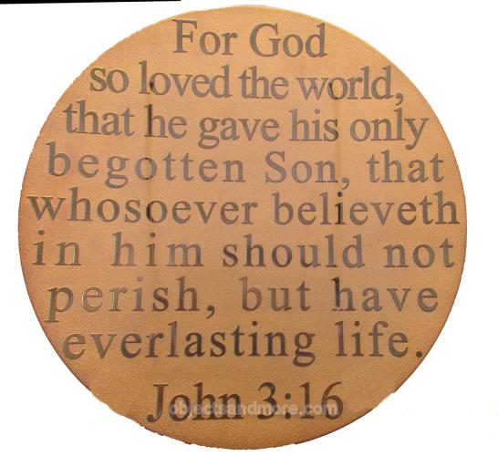 John 3:16 Gold Glass Platter by STEPHEN SCHLANSER